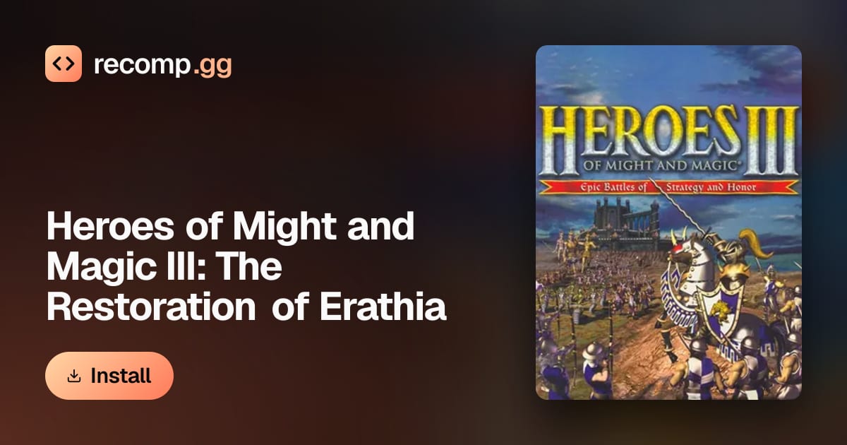 Heroes of Might and Magic III: The Restoration of Erathia: PC port ...