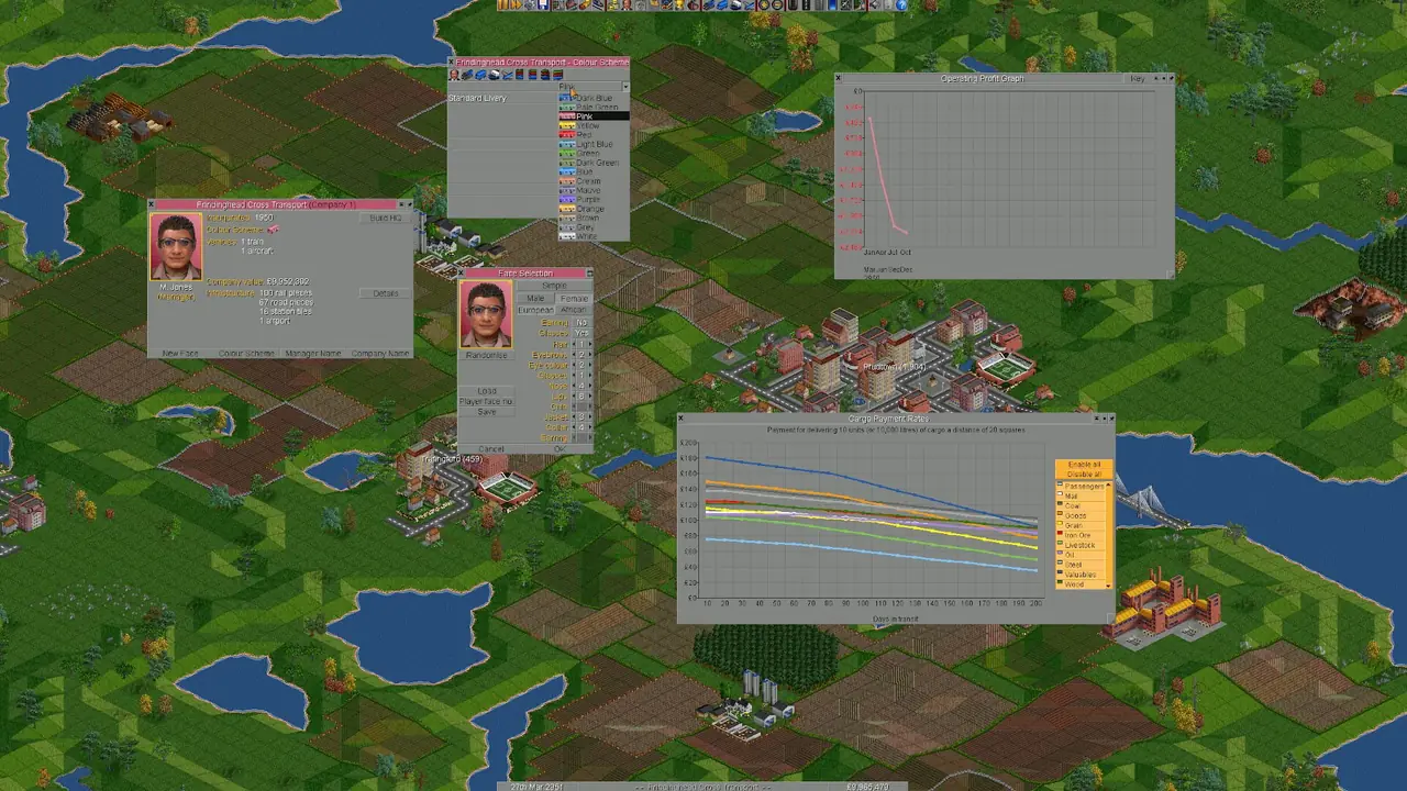 OpenTTD, screenshot 2 of 3